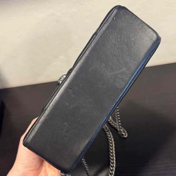 Black Quilted Chain Shoulder Bag - Picture 3 of 8